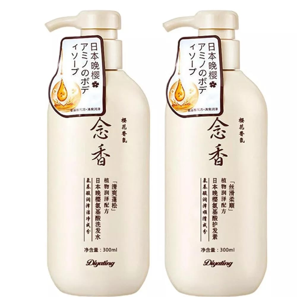 Organic Sakura Floral Demaged Body Protein Wash Control Conditioner Shower Anti Hair Pump Shampoo Amino Plastic Acid Bottle